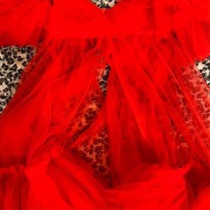 Red Tulle Maternity Gown